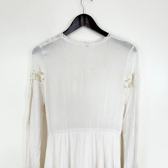 Free People FP One Crocheted Lace Long Sleeve Paige Dress in Ivory size small - Picture 7 of 9